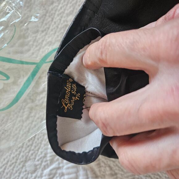 New, Vintage Woman's Lanolav Long Brown Silk Lined Evening Gloves, Sz 7.5 - Picture 4 of 4